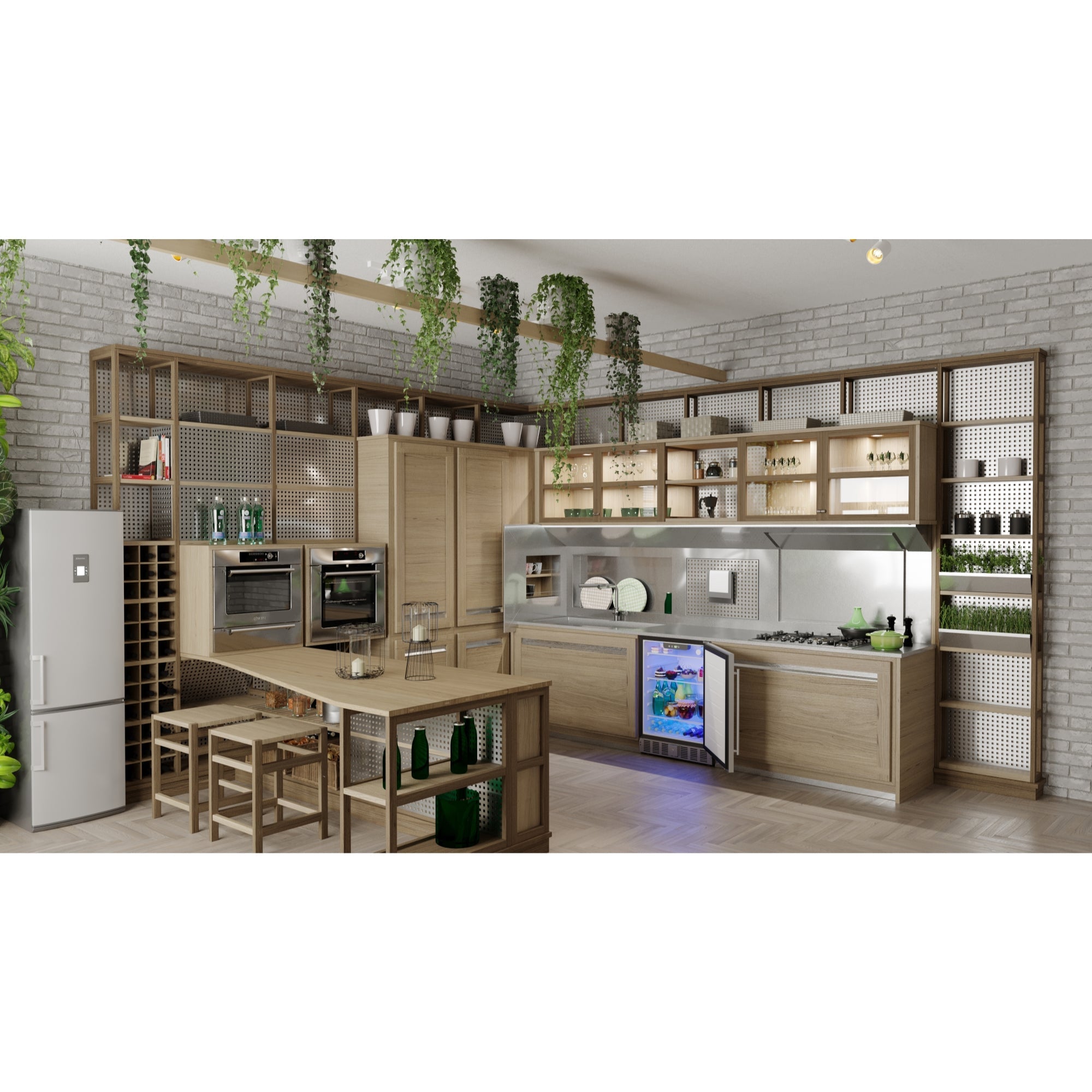 23.4 in. Stainless Steel, Solid-Door Built-In Refrigerator and Beverage Cooler, 5 Cu. ft.