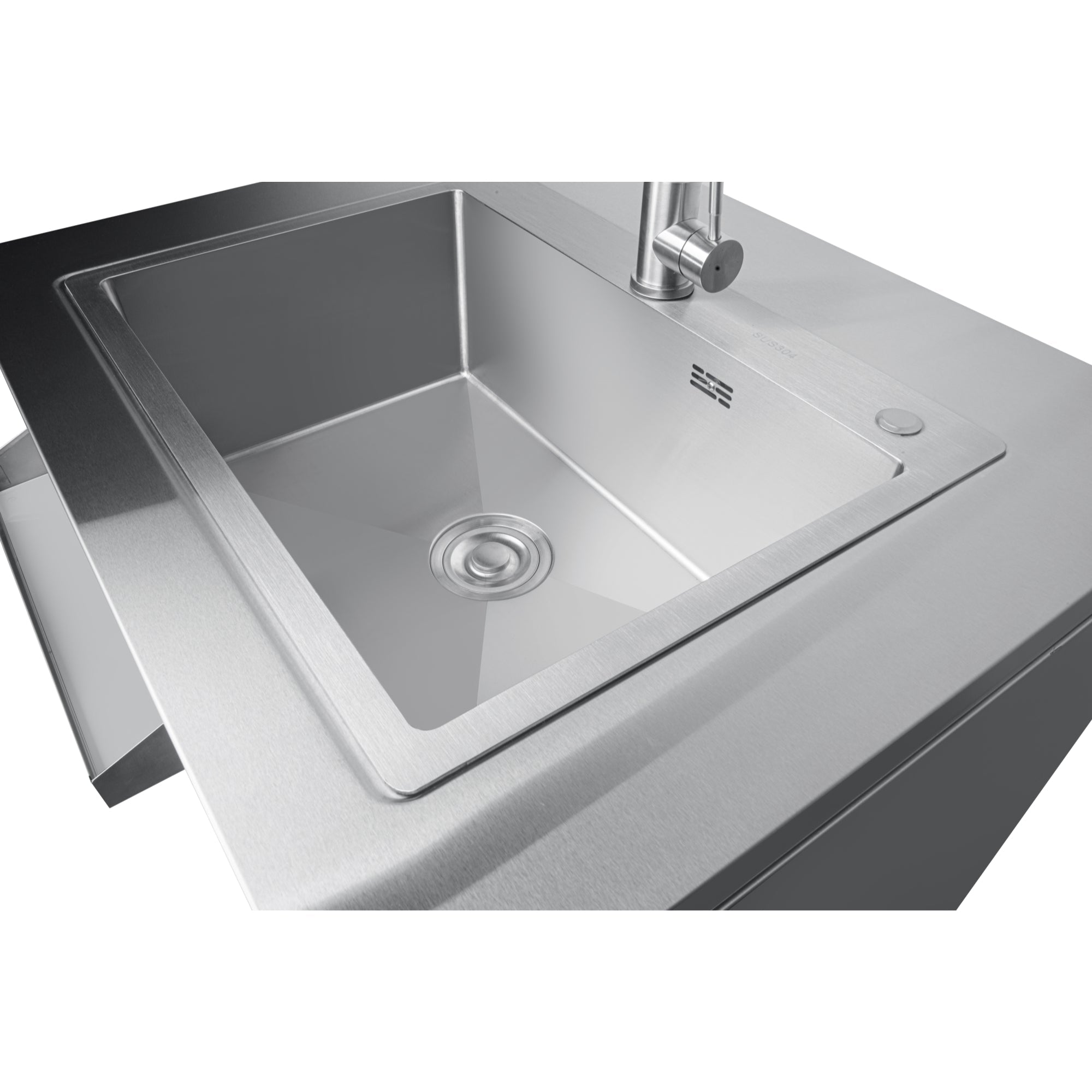 32 in. Sink with Cabinet in Stainless-Steel for Outdoor Kitchen (KM-OKS-SWC)