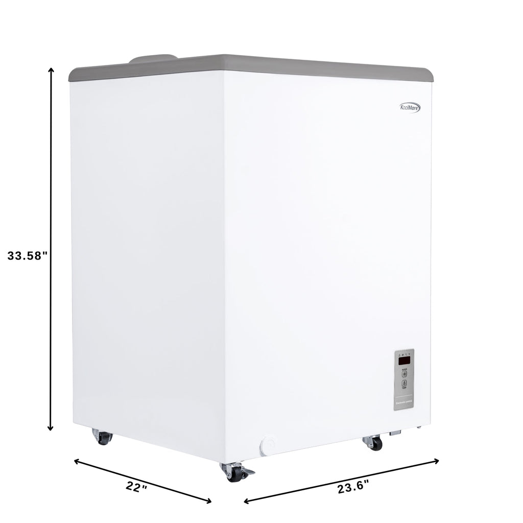 24 in. Commercial Flat Top Ice Cream Display Freezer, 5 Cu. Ft. in White