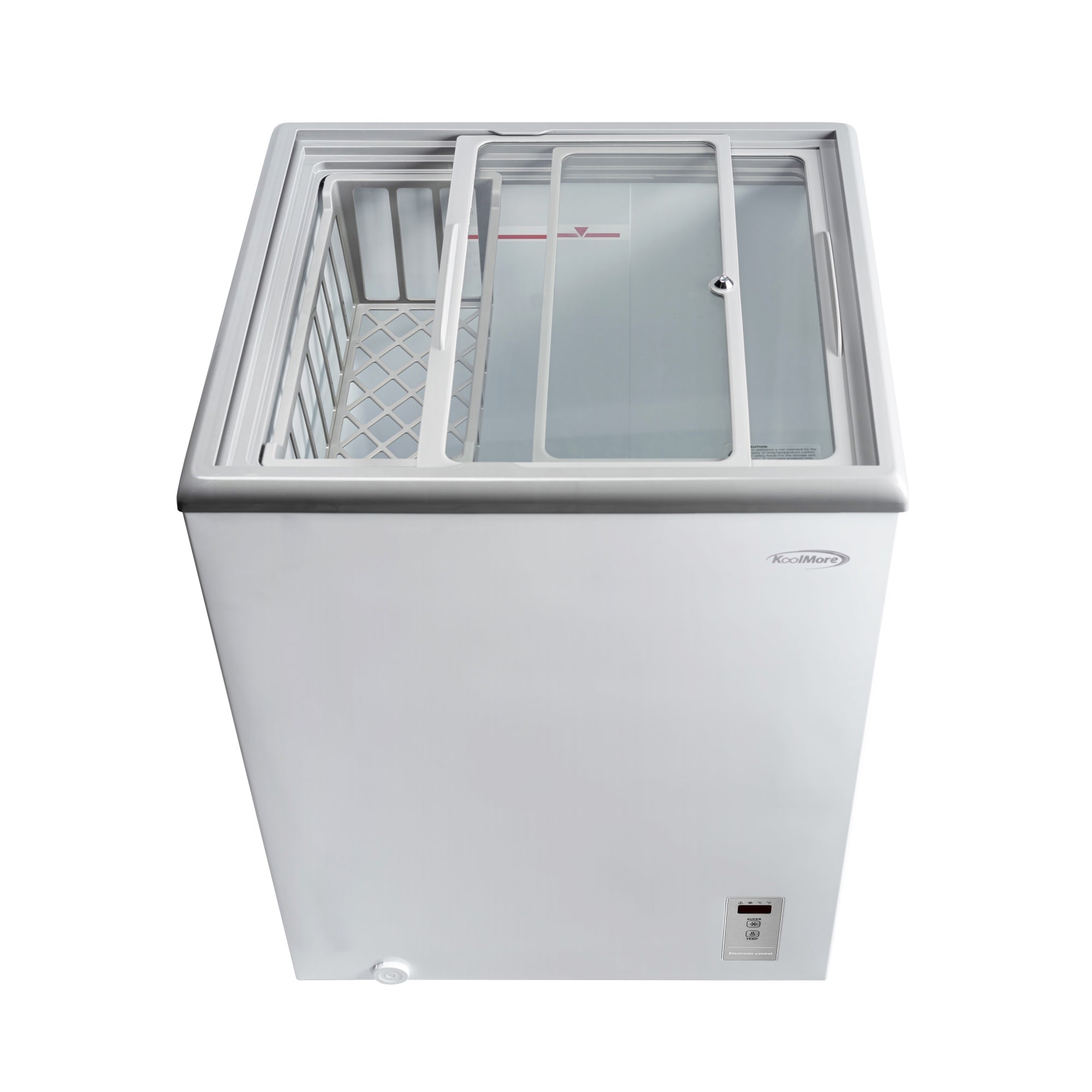 24 in. Commercial Flat Top Ice Cream Display Freezer, 5 Cu. Ft. in White
