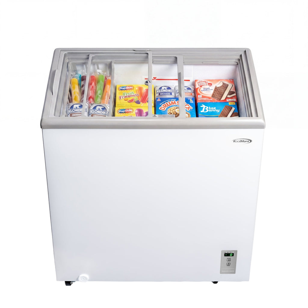 30 in. Commercial Flat Top Ice Cream Display Freezer, 7 Cu. Ft. in White