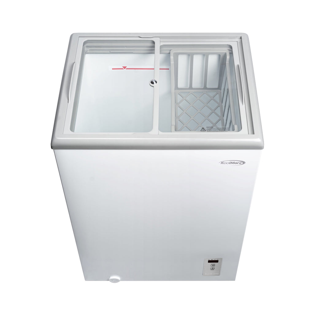 22 in. Commercial Flat Top Ice Cream Display Freezer, 3.4 Cu. Ft. in White