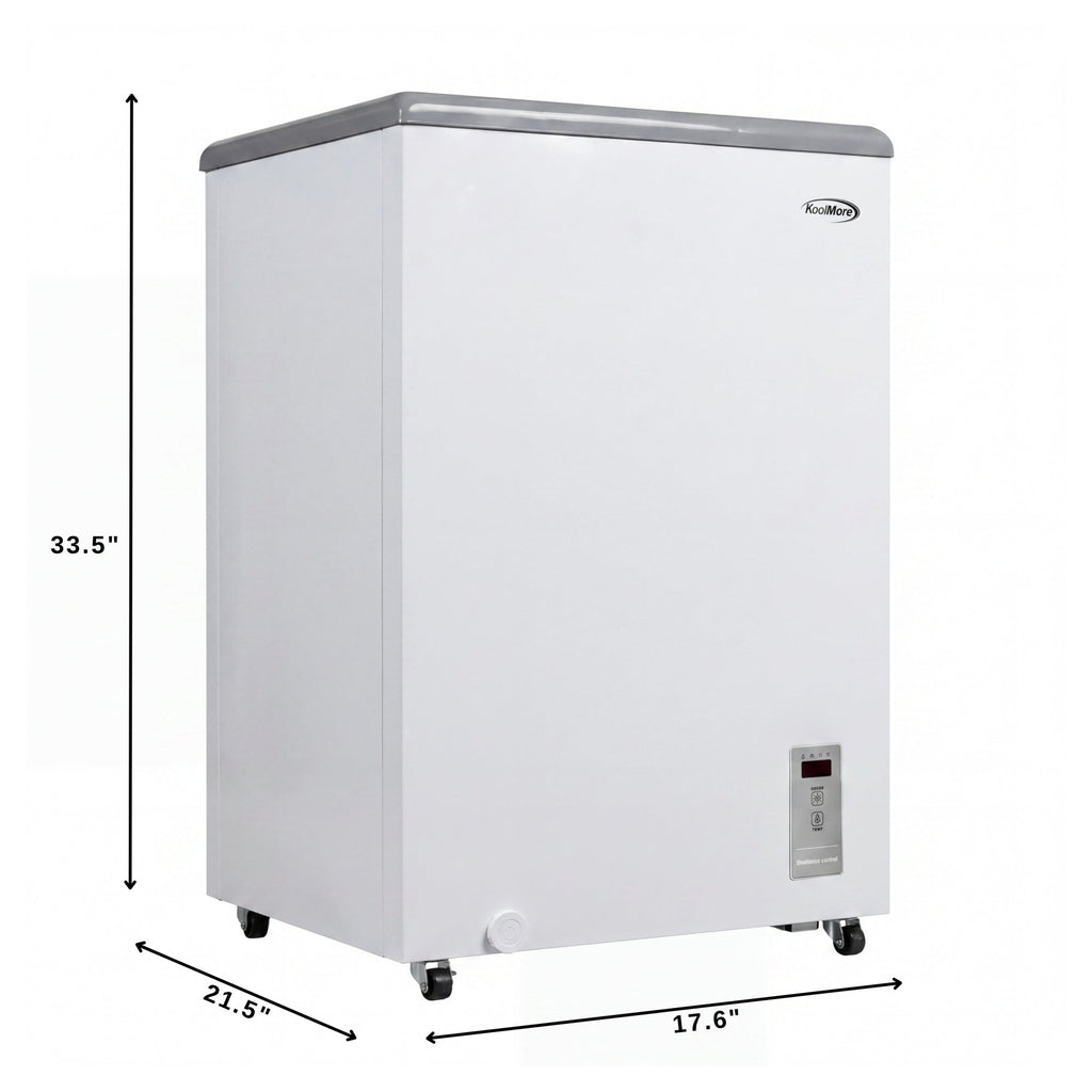 22 in. Commercial Flat Top Ice Cream Display Freezer, 3.4 Cu. Ft. in White