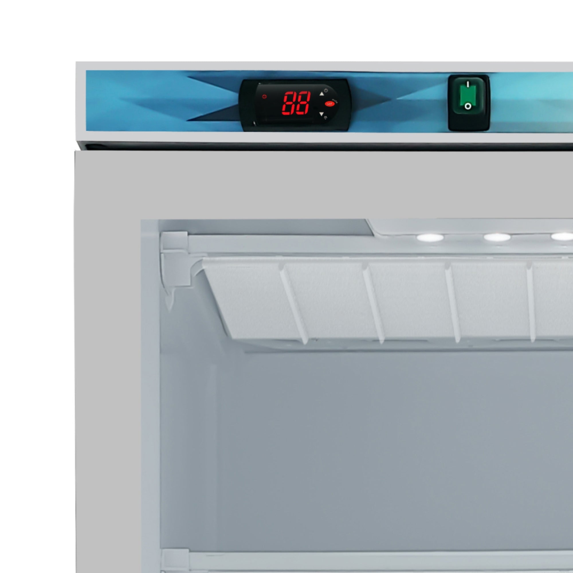 21 Cu. Ft. Commercial  Freezer with Glass Door in White - Manual Defrost