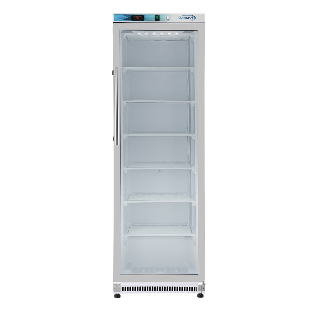 12 Cu. ft. Commercial Freezer with Glass Door in White - Manual Defrost