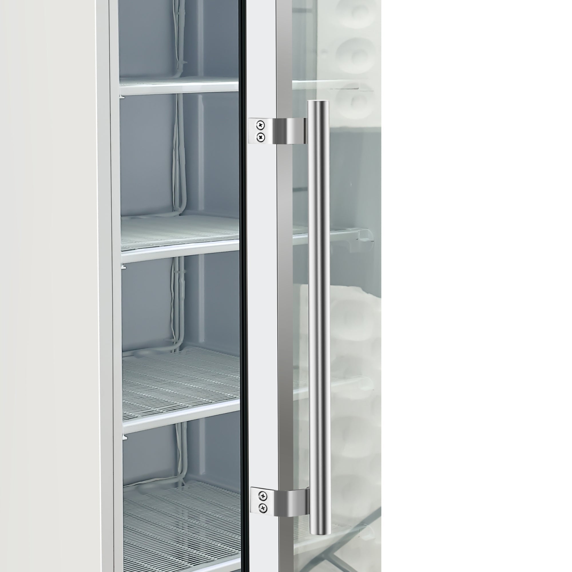 12 Cu. ft. Commercial Freezer with Glass Door in White - Manual Defrost