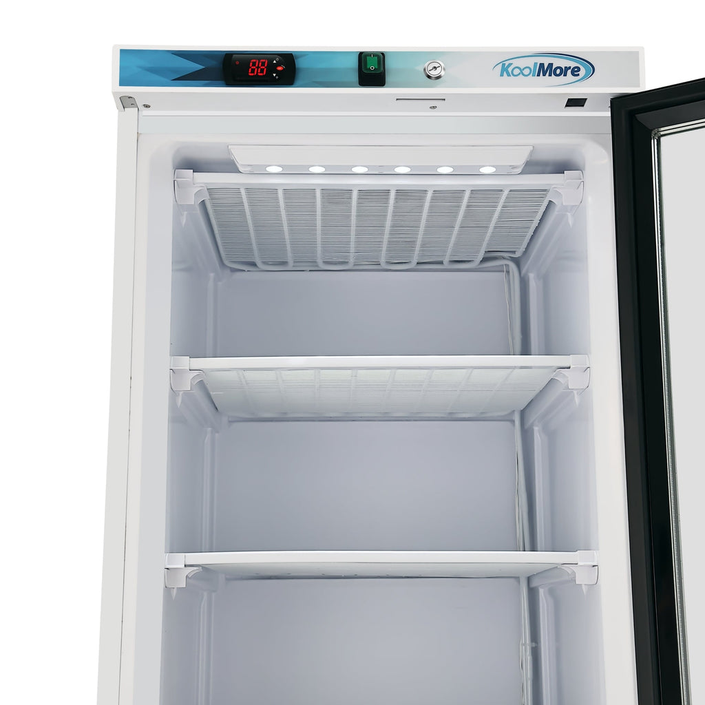 12 Cu. ft. Commercial Freezer with Glass Door in White - Manual Defrost