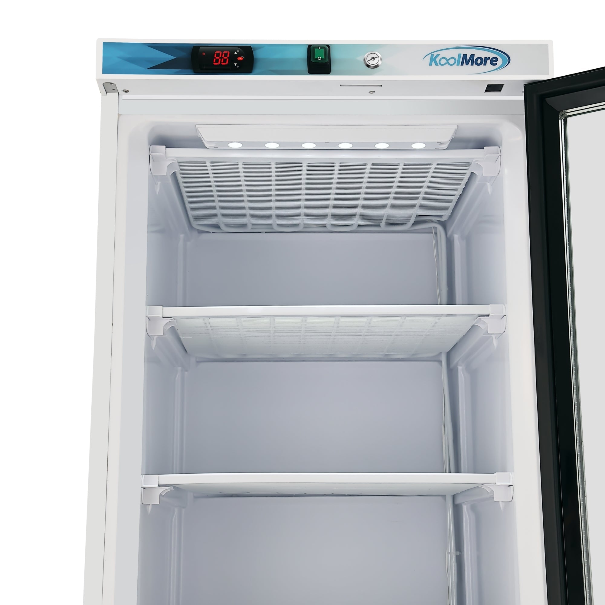 12 Cu. ft. Commercial Freezer with Glass Door in White - Manual Defrost