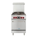 24 in. Commercial Electric Range with 4 Burners and 1 Standard Electric Oven in Stainless Steel - 208V 3-Phase