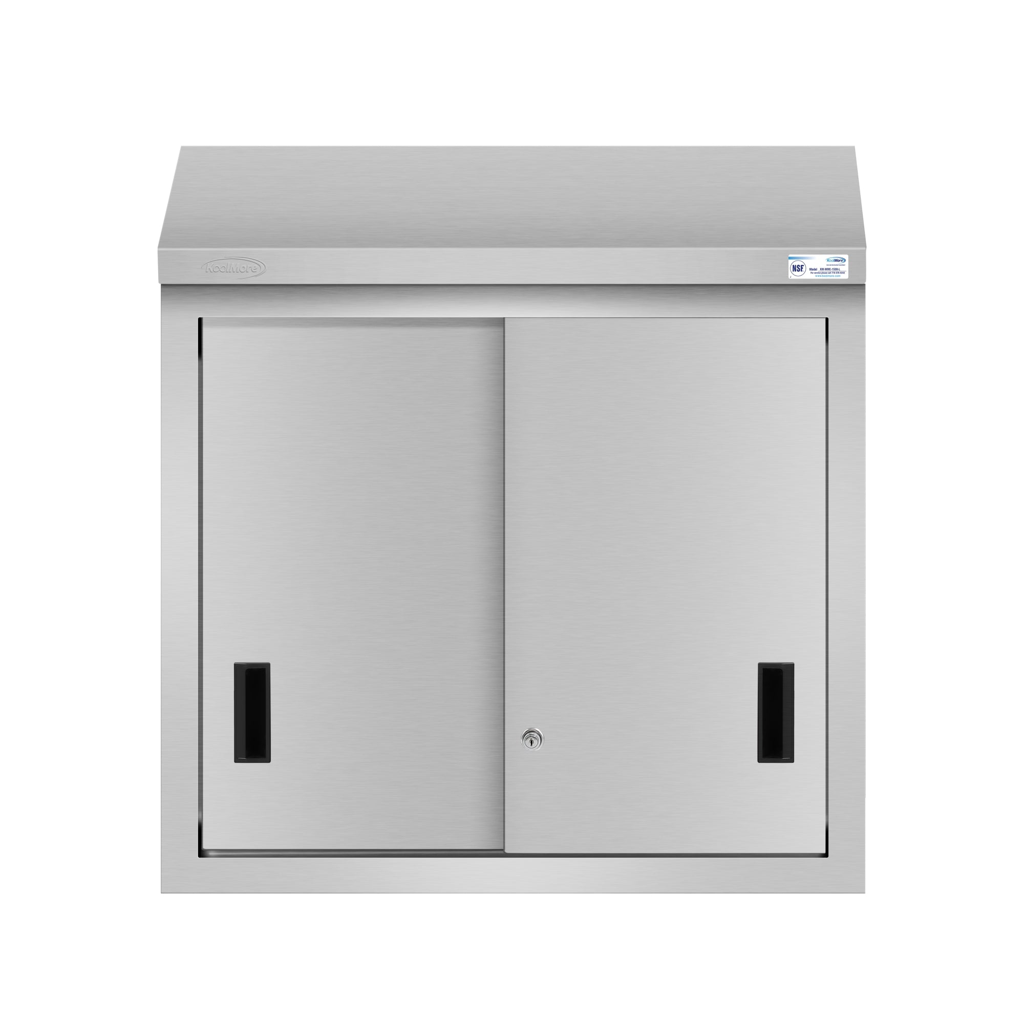 30 in. x 15 in. Stainless-Steel Wall Cabinet with Sliding Doors