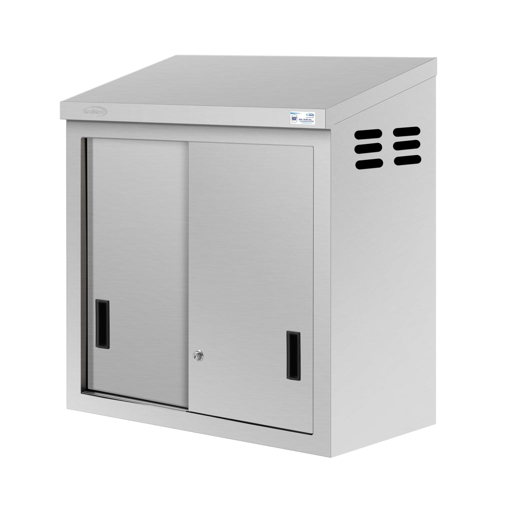 30 in. x 15 in. Stainless-Steel Wall Cabinet with Sliding Doors