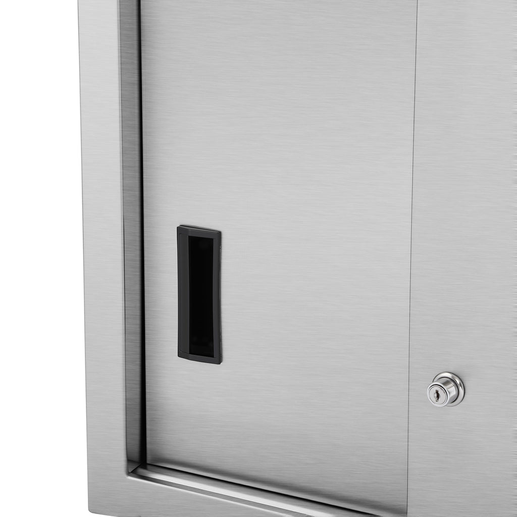 36 in. x 15 in. Stainless-Steel Wall Cabinet with Sliding Doors