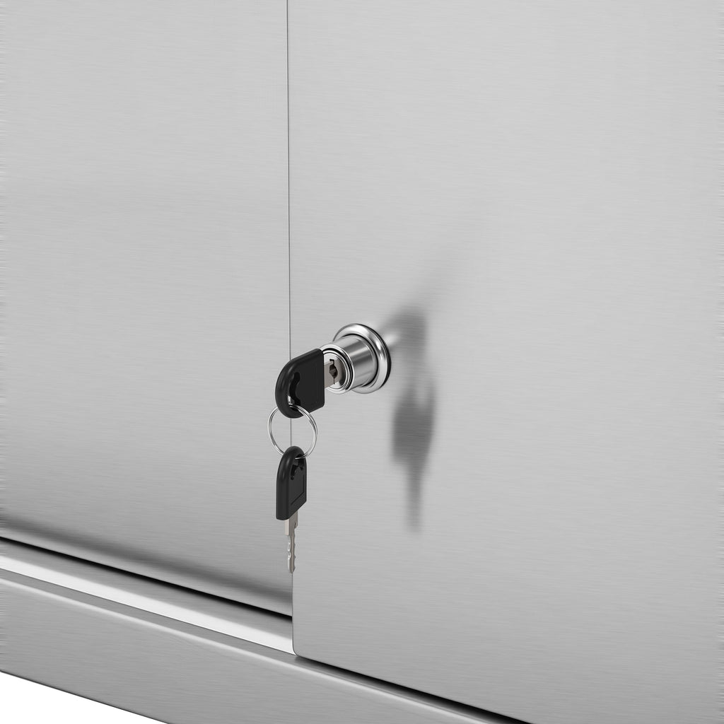 36 in. x 15 in. Stainless-Steel Wall Cabinet with Sliding Doors