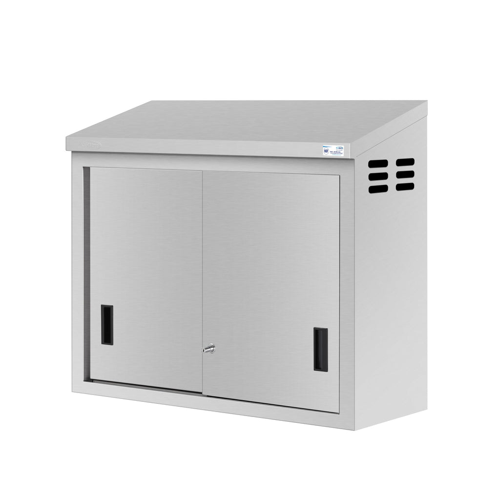 36 in. x 15 in. Stainless-Steel Wall Cabinet with Sliding Doors