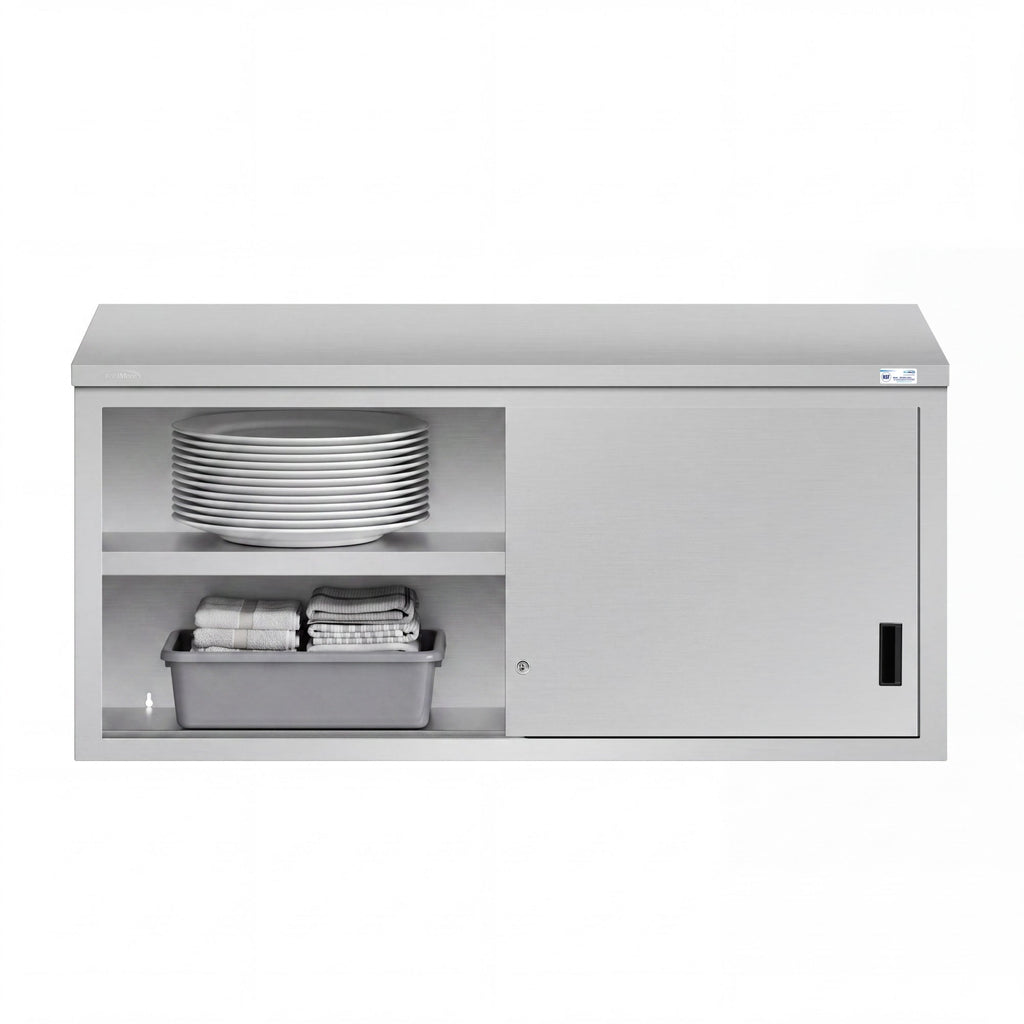 60 in. x 15 in. Stainless-Steel Wall Cabinet with Sliding Doors