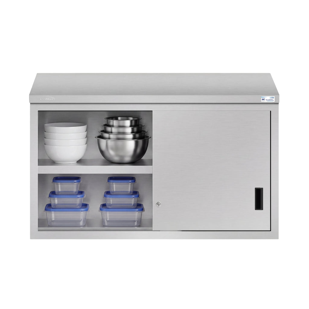 48 in. x 15 in. Stainless-Steel Wall Cabinet with Sliding Doors