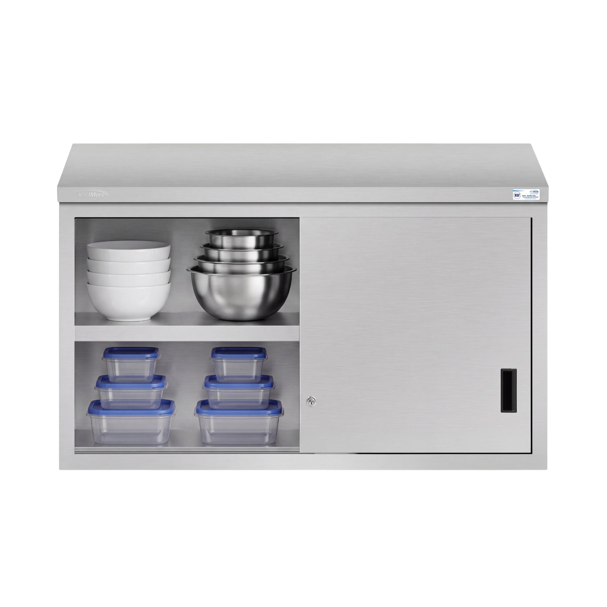 48 in. x 15 in. Stainless-Steel Wall Cabinet with Sliding Doors