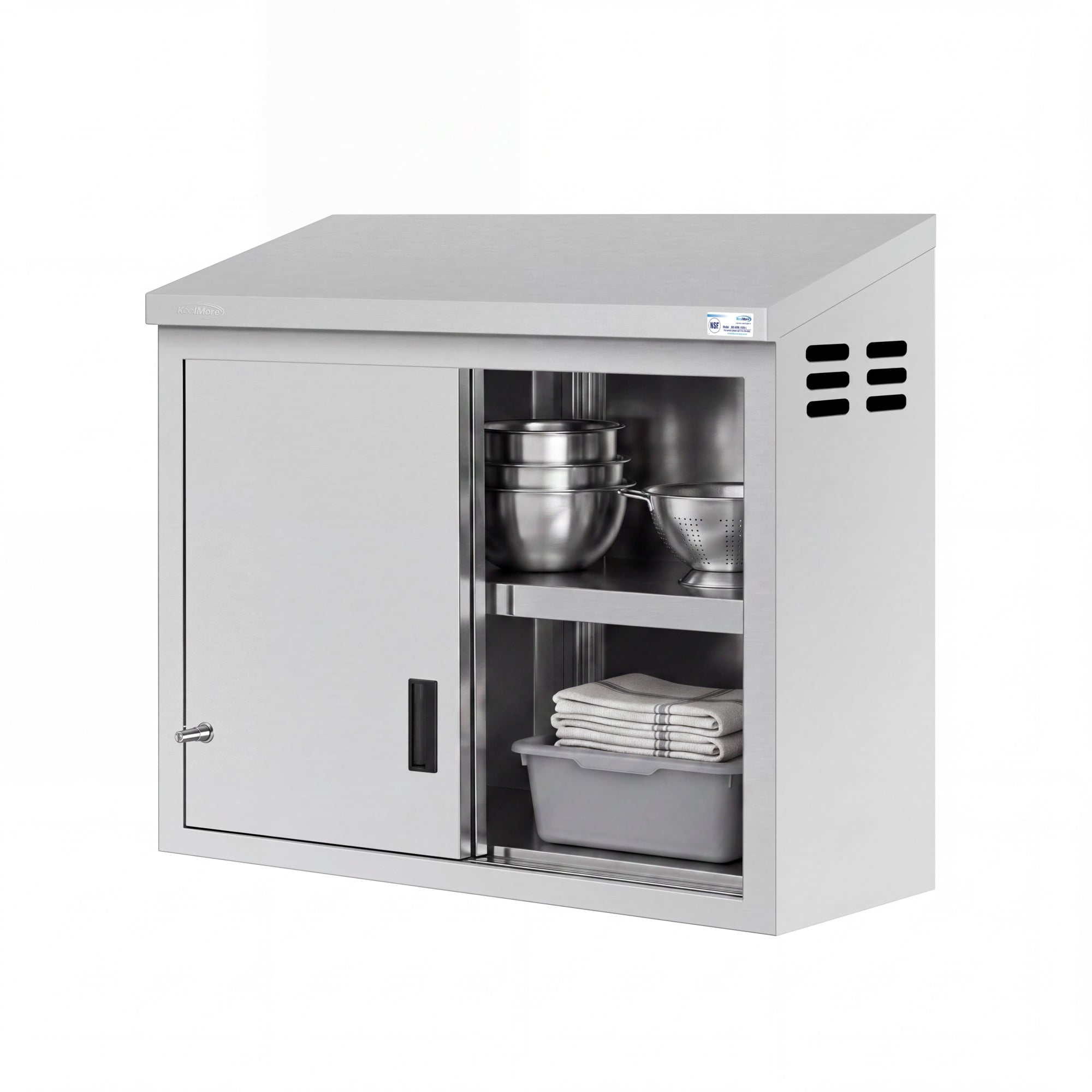 36 in. x 15 in. Stainless-Steel Wall Cabinet with Sliding Doors