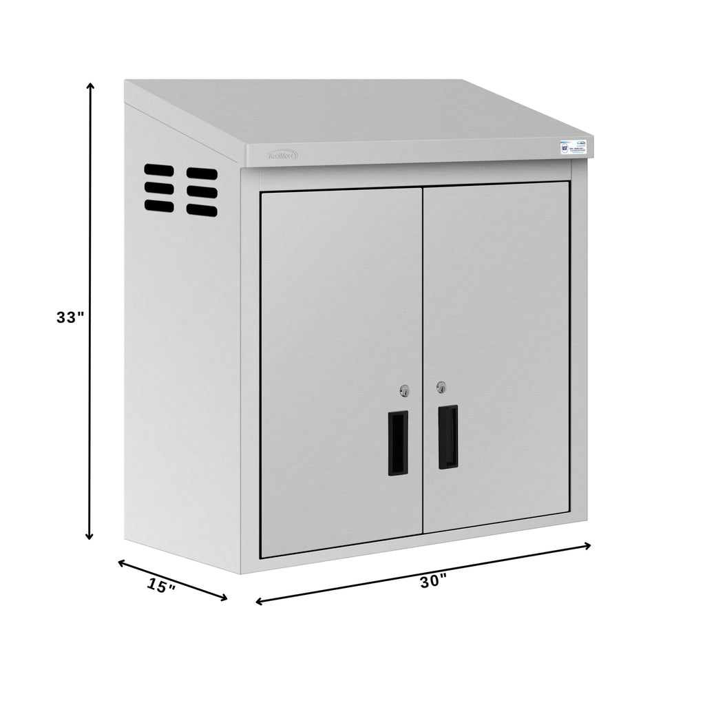 30 in. x 15 in. Stainless-Steel Wall Cabinet with Hinged Doors