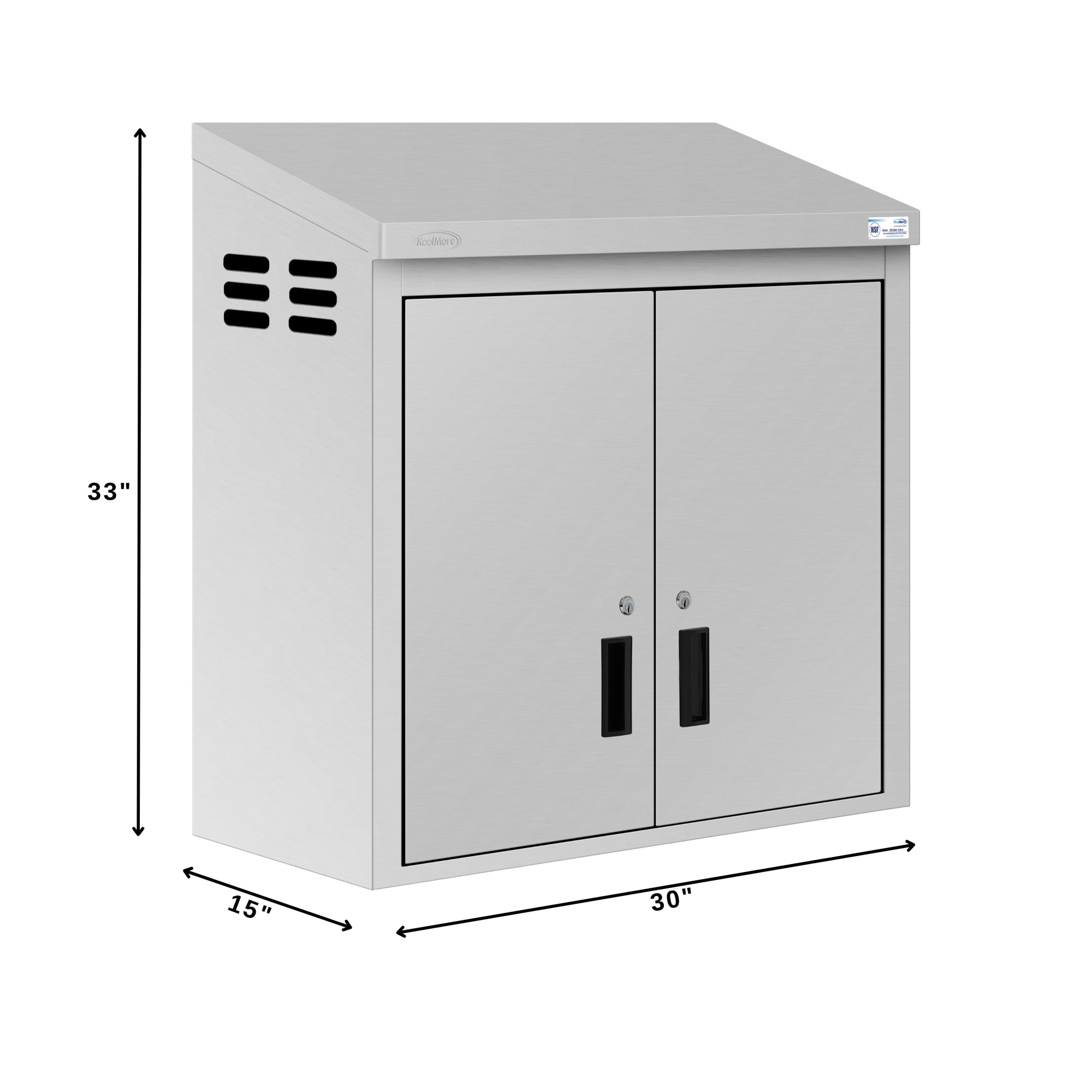 30 in. x 15 in. Stainless-Steel Wall Cabinet with Hinged Doors