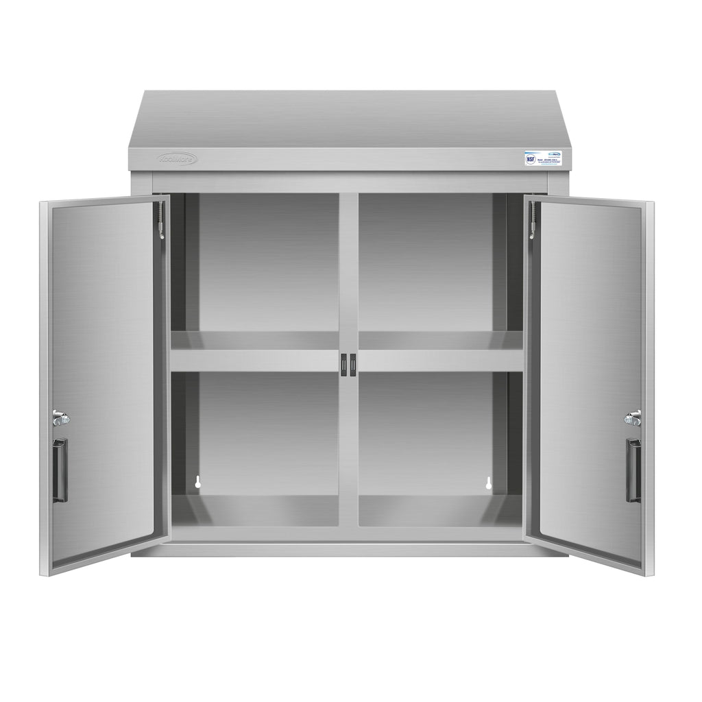 30 in. x 15 in. Stainless-Steel Wall Cabinet with Hinged Doors