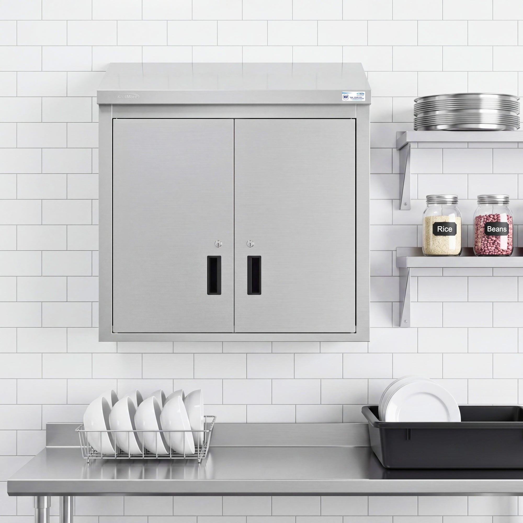 30 in. x 15 in. Stainless-Steel Wall Cabinet with Hinged Doors