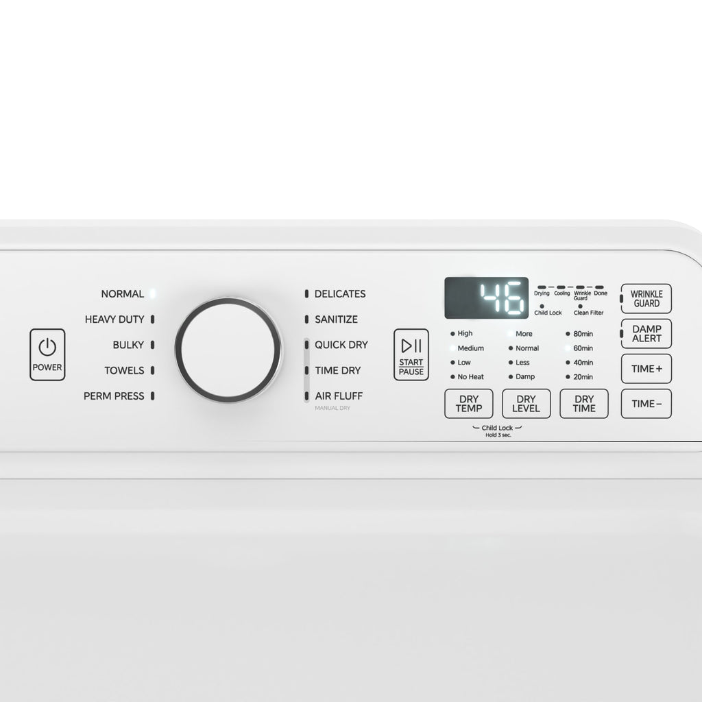 27 in. 7 cu. ft. Electric Dryer, 240V in White