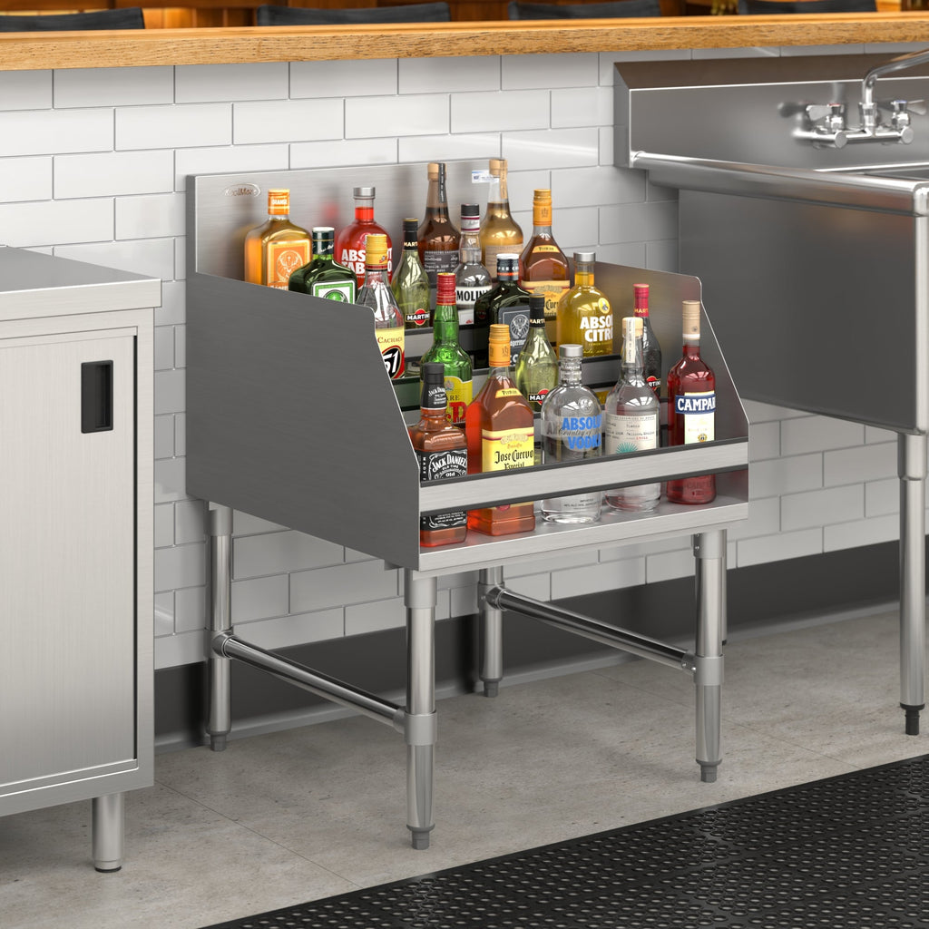 24 in. x 26 in. Liquor Display Rack in 304, 18 GA Stainless Steel