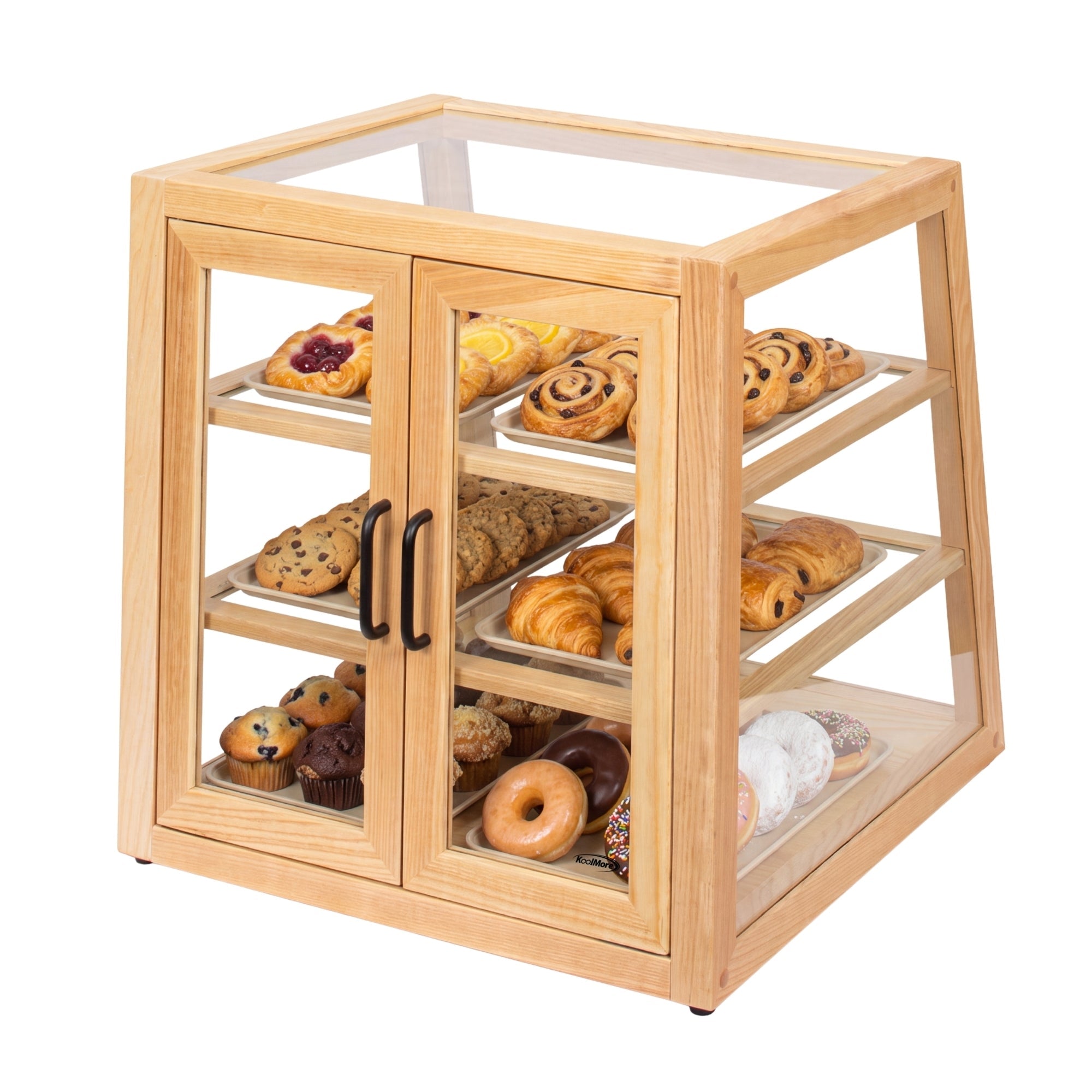 21 in. Artisan Wooden Bakery Slanted Display Case in Beige