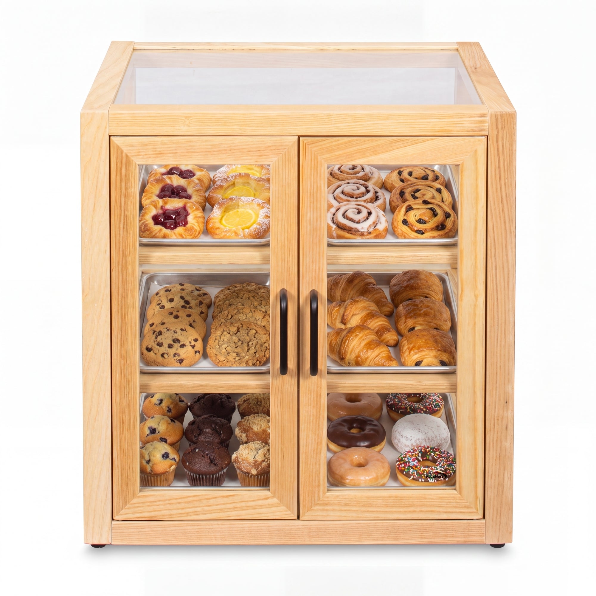 21 in. Artisan Wooden Bakery Slanted Display Case in Beige