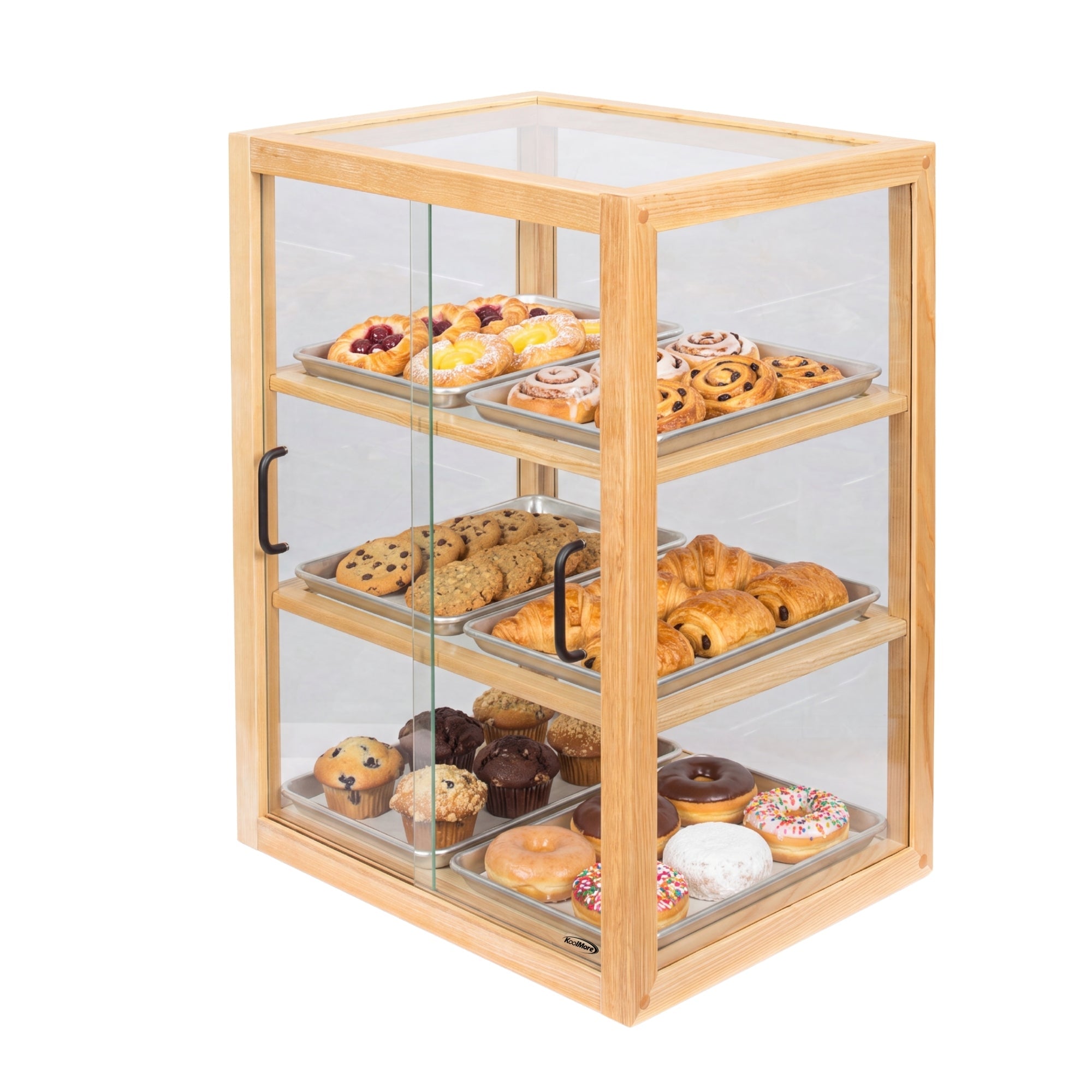 21 in. Artisan Wooden Bakery Upright Display Case in Beige