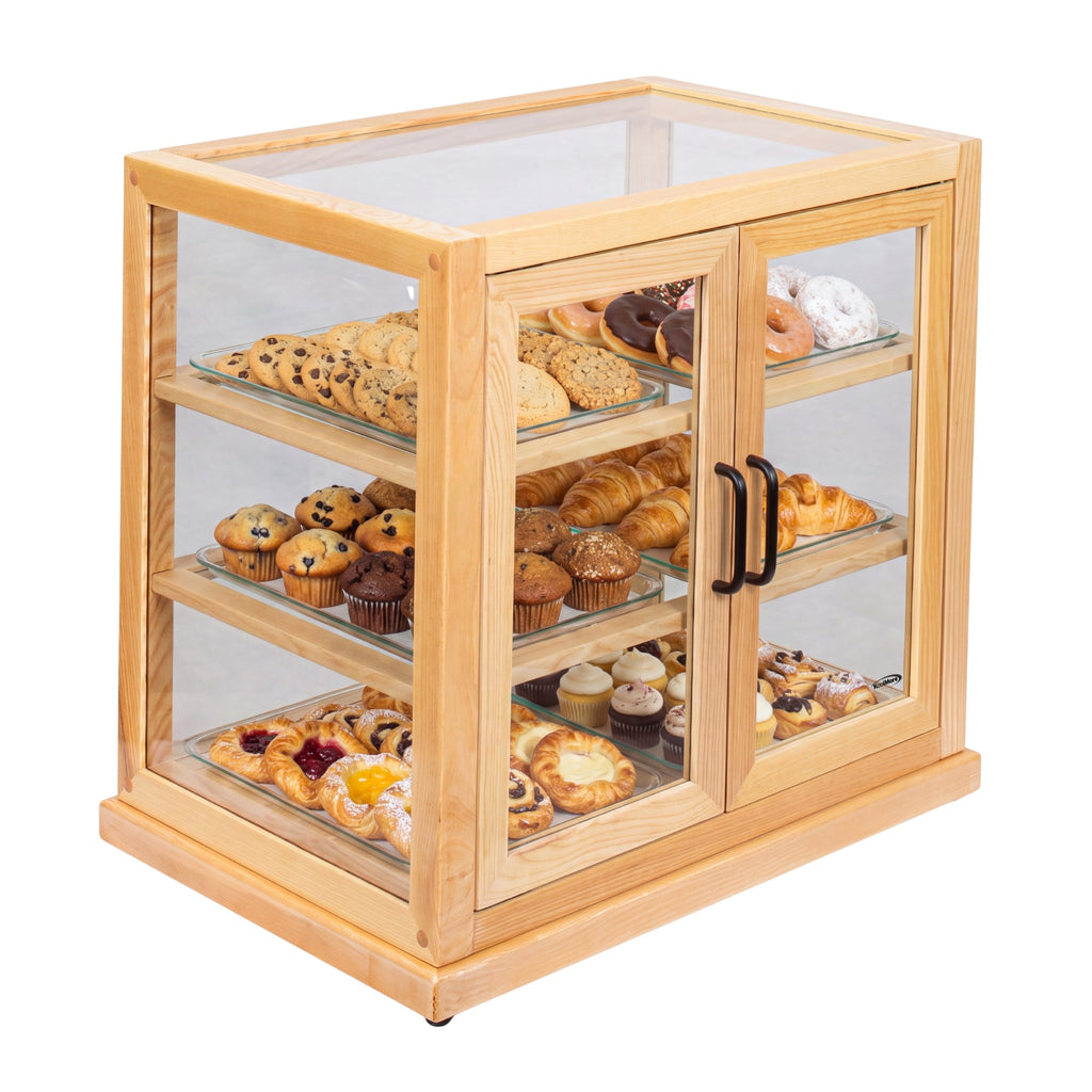 25 in. Artisan Wooden Bakery Upright Display Case in Beige