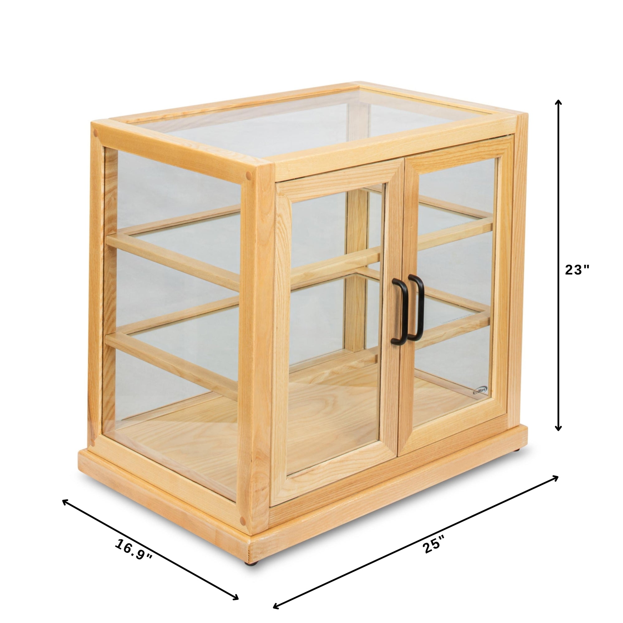 25 in. Artisan Wooden Bakery Upright Display Case in Beige