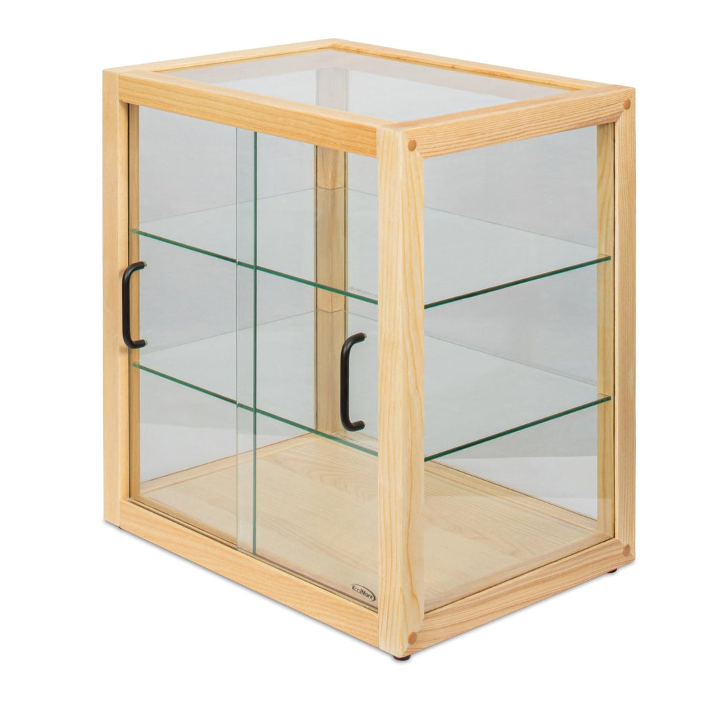 22 in. 3-Tier Artisan Wooden Bakery Display Case in Beige