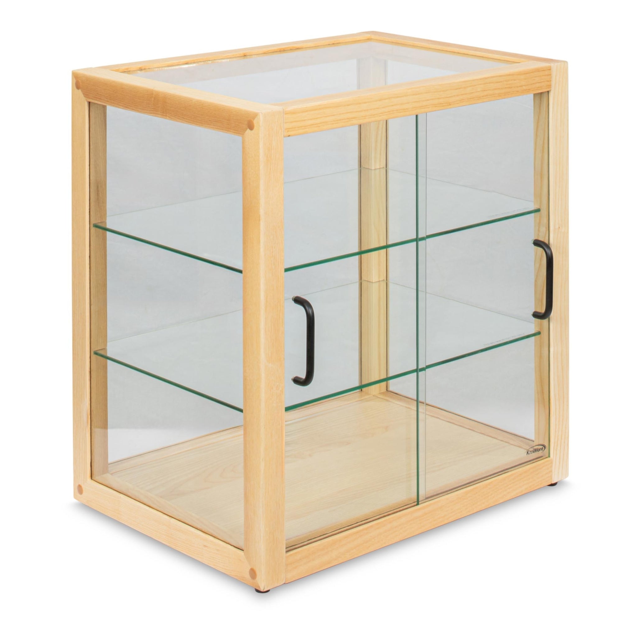 22 in. 3-Tier Artisan Wooden Bakery Display Case in Beige