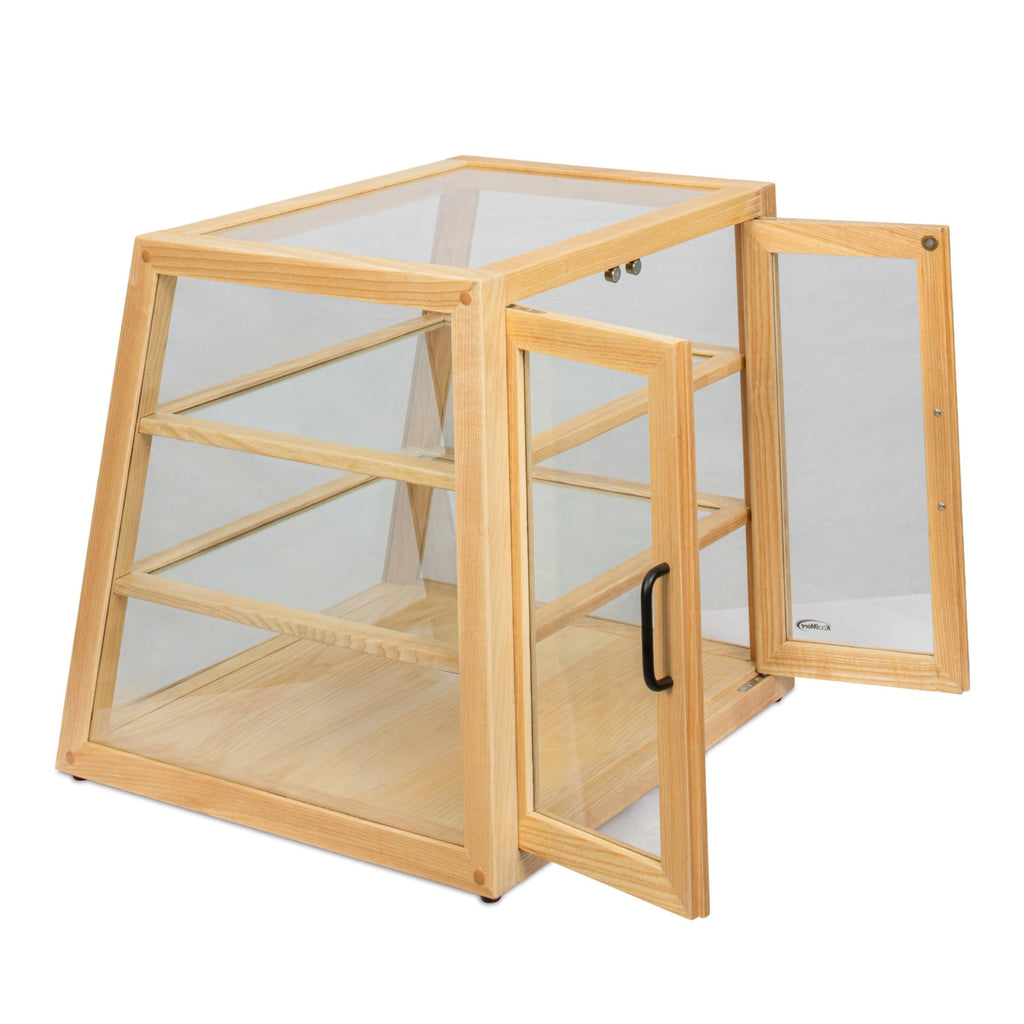 21 in. Artisan Wooden Bakery Slanted Display Case in Beige