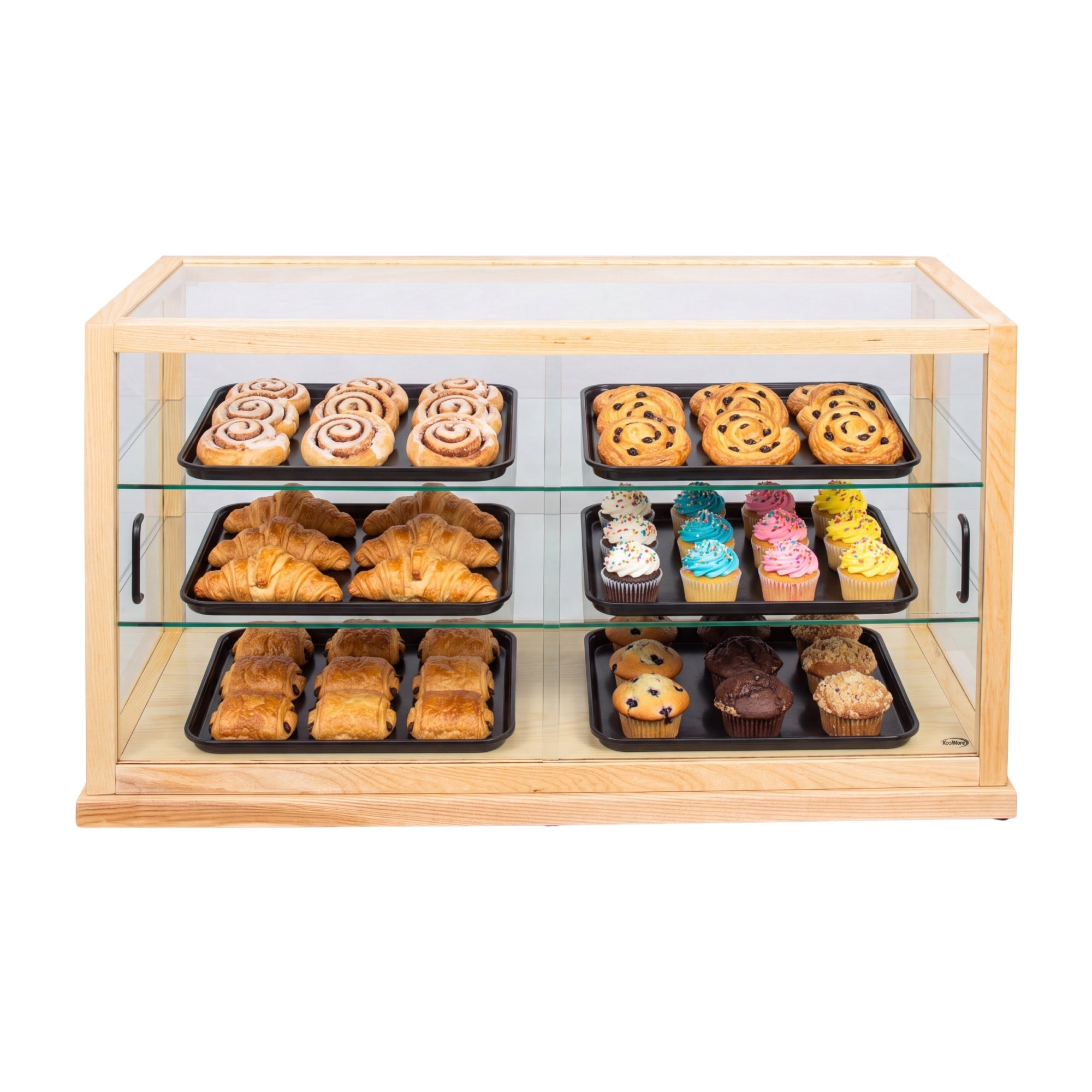 44 in. Artisan Wooden Bakery Horizontal Display Case in Beige