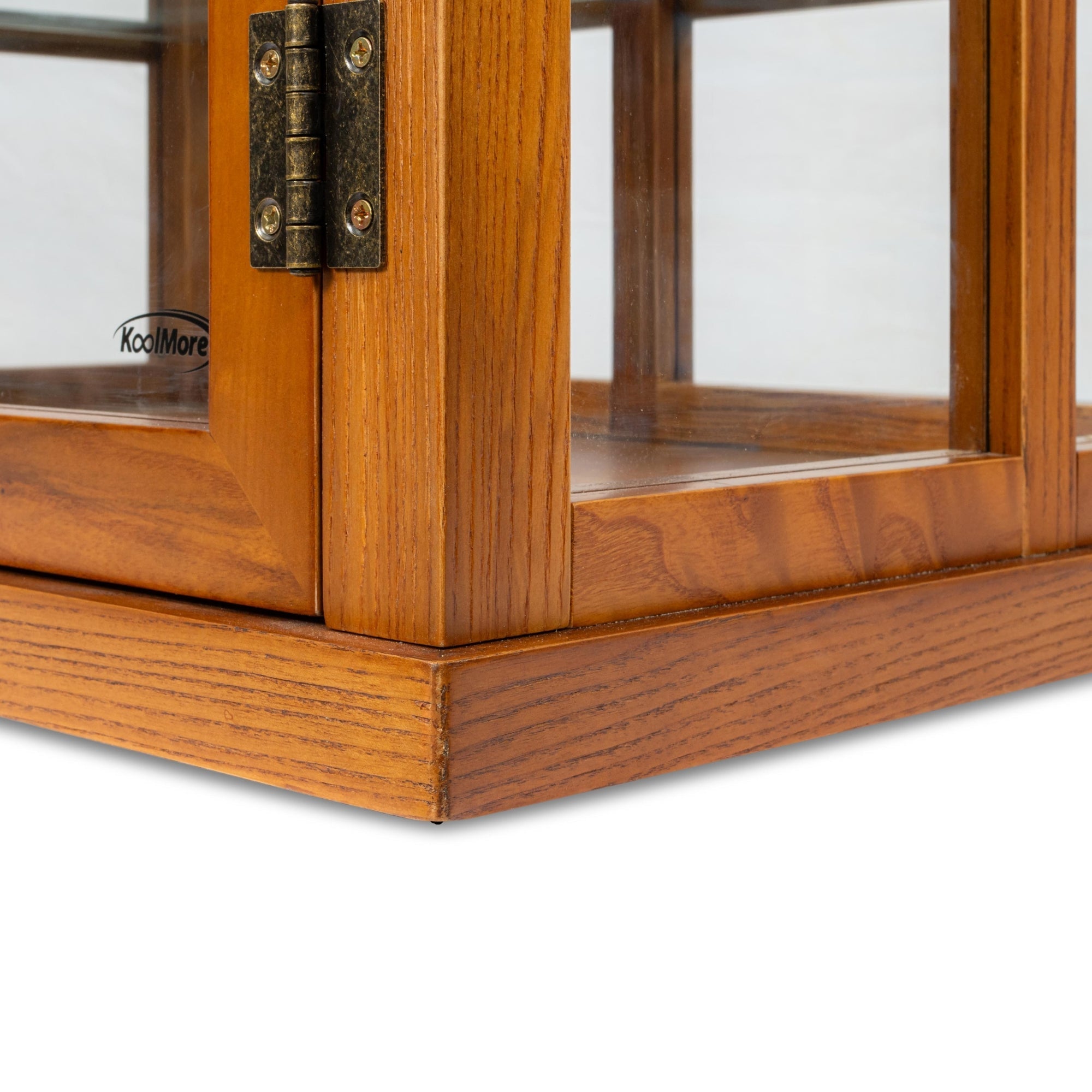 25 in. 3-Tier Paneled Wooden Bakery Display Case with Swing Doors in Light Brown