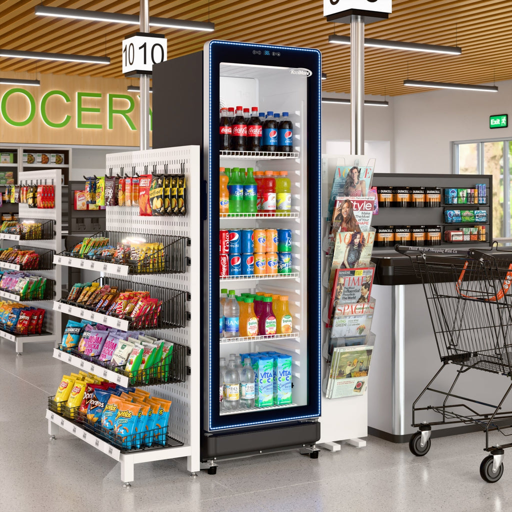 23 in. 12.4 cu. ft. Commercial Merchandiser Refrigerator with LED Colored Lights, ETL Listed