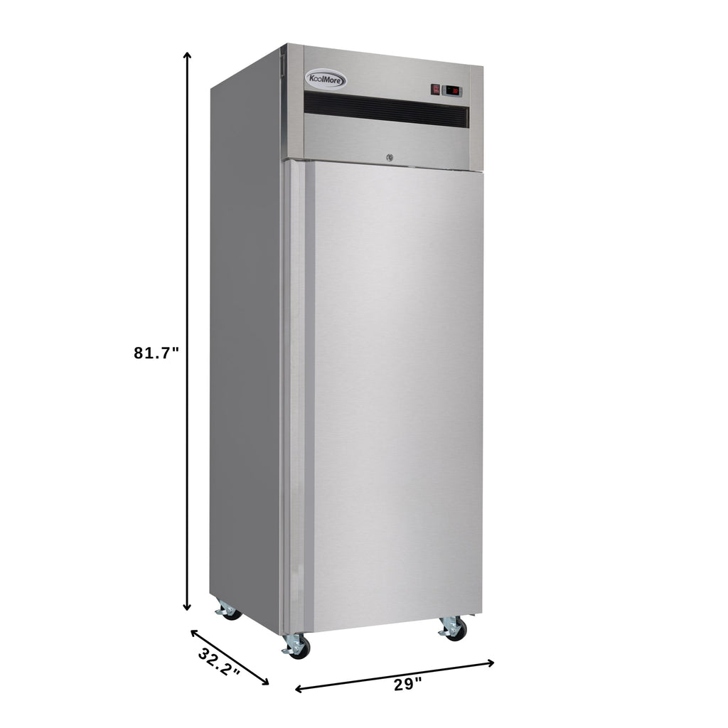 30 in. Solid Door Commercial Reach-In Refrigerator with Top-Mounted Compressor, 25 cu. ft. in Stainless-Steel