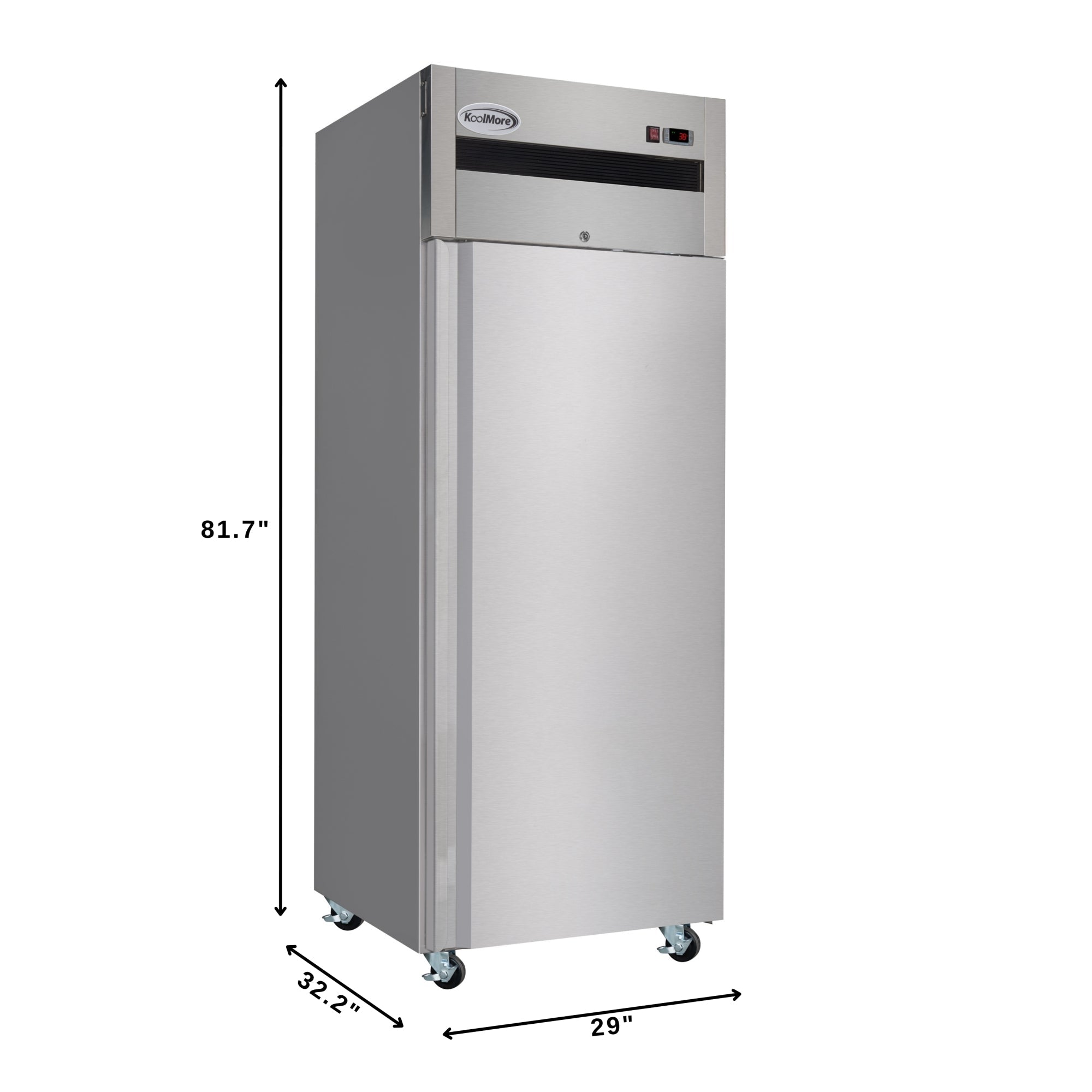 30 in. Solid Door Commercial Reach-In Refrigerator with Top-Mounted Compressor, 25 cu. ft. in Stainless-Steel
