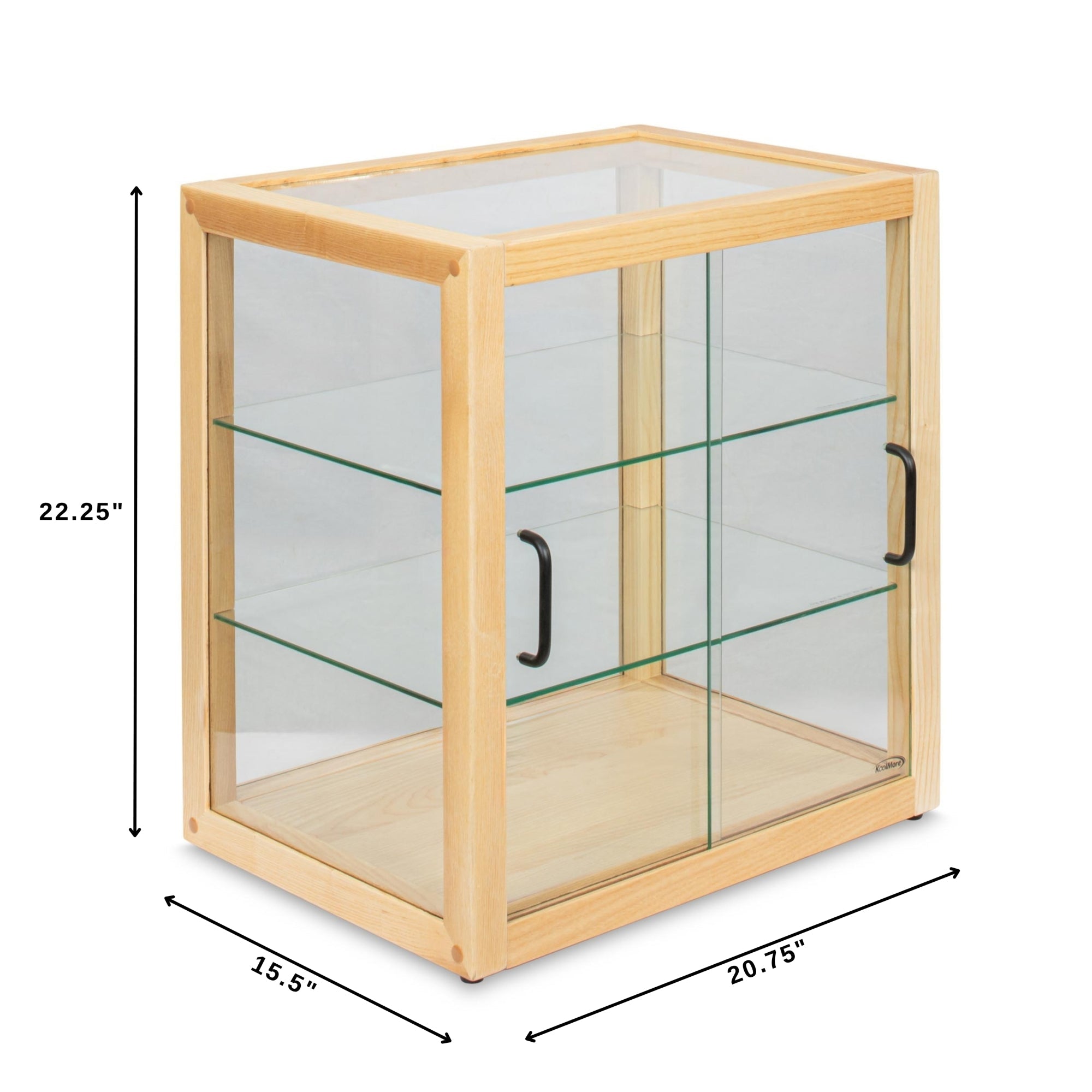 22 in. 3-Tier Artisan Wooden Bakery Display Case in Beige