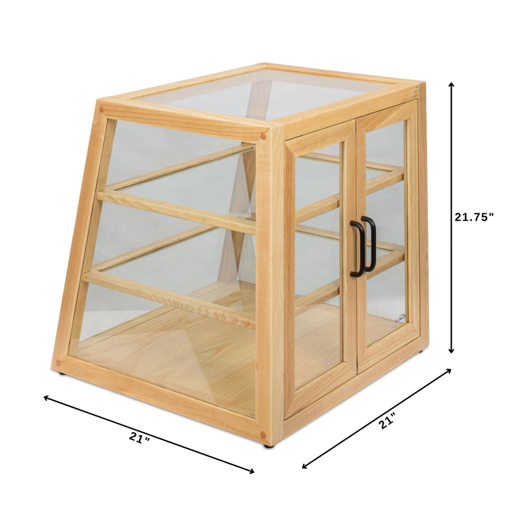 21 in. Artisan Wooden Bakery Slanted Display Case in Beige