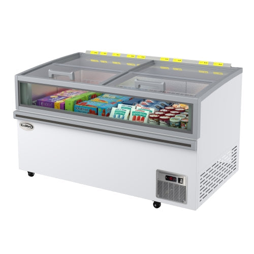 59 in. 20 cu. ft. Commercial Auto Defrost Convertible Island Freezer/Refrigerator in White