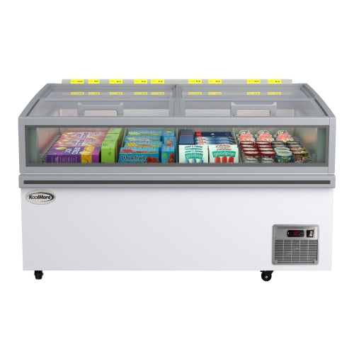 59 in. 20 cu. ft. Commercial Auto Defrost Convertible Island Freezer/Refrigerator in White