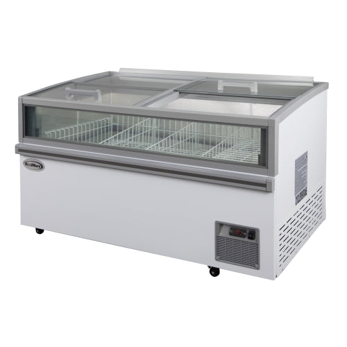59 in. 20 cu. ft. Commercial Auto Defrost Convertible Island Freezer/Refrigerator in White