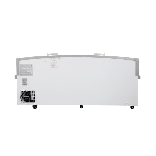 77 in. 27.5 cu. ft. Commercial Auto Defrost Convertible Aisle-End Island Freezer/Refrigerator in White