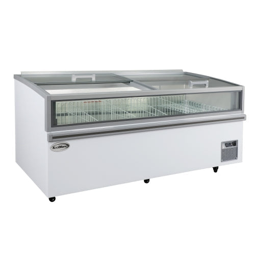 79 in. 31 cu. ft. Commercial Auto Defrost Convertible Island Freezer/Refrigerator in White