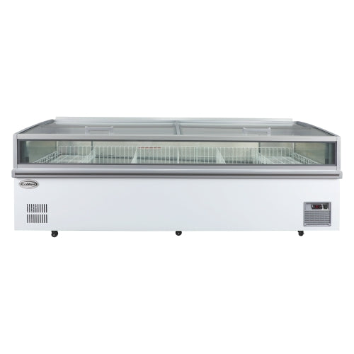 98 in. 38 cu. ft. Commercial Auto Defrost Convertible Island Freezer/Refrigerator in White