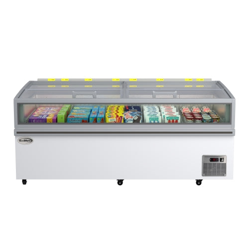 79 in. 31 cu. ft. Commercial Auto Defrost Convertible Island Freezer/Refrigerator in White